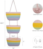 TeoKJ Over the Door Hanging Storage Basket 3 Tier Wall Organizer Rainbow - Image 5