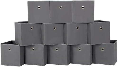 Foldable Storage Cubes Bins, 11 Inch Cloth Storage Cube Fabric Storage Box by NieEnjoy