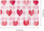 Rectangular Grid of Red Hearts Home Non Slip Mat, Vibrant Colors, Personalized - Image 3