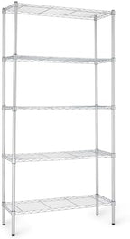Amazon Basics 5-Shelf Adjustable Heavy Duty Steel Wire Rack, Space Saving by AmazonBasics