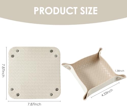 KINIVA 2 Pack PU Leather Jewelry Valet Tray - Image 5