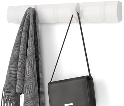 Umbra Flip Coat Rack, Wall Mounted 5-Hook Space Saving by Umbra