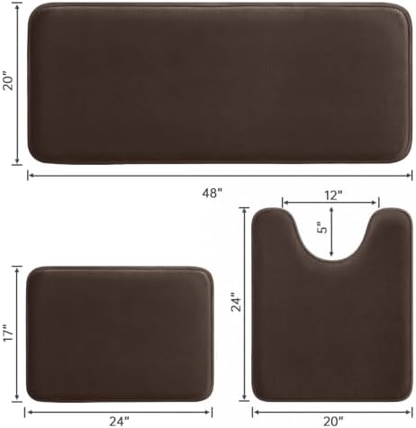 HUXMEYSON 3-Piece Memory Foam Bathroom Rug Set - Image 2