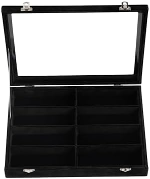 Frebeauty 8-Slot Sunglass Organizer, Velvet Sunglass Holder - Image 2