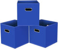 Black Foldable Storage Cubes Bins, Fabric Storage Box Cubes Organizer Baskets by HEAYEEG