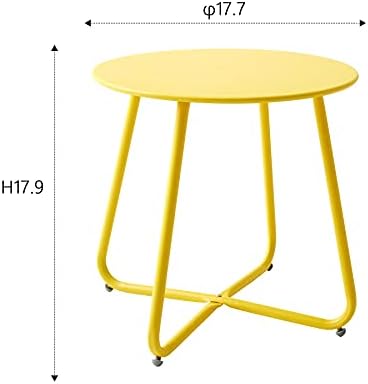 Outdoor Table Small Patio Side Table Waterproof Round Metal Side Table Weather - Image 3
