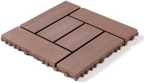 44 PCS Plastic Deck Tiles, Waterproof Interlocking Patio Flooring, Non-Slip - Image 2