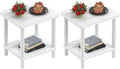 LEJANEOYE Outdoor Side Table, 2-Tier Small Outdoor Table by LEJANEOYE