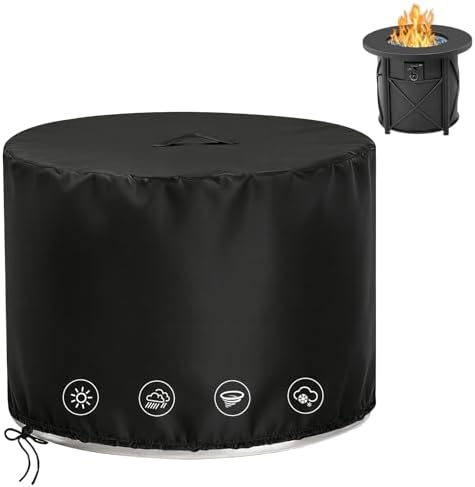 Fire Pit Cover, 30 x 25 Inch Round Propane Firepit Cover by Rilime