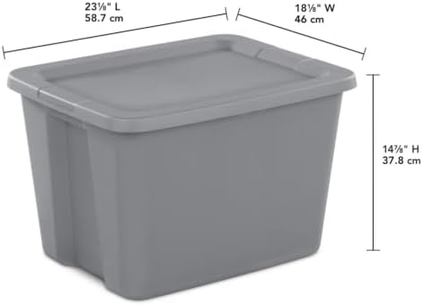 18 Gal Storage Bin with Snap-On Lid, Stackable Plastic Tote - Image 3