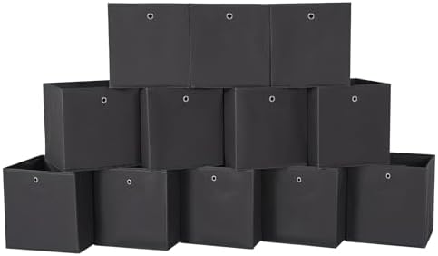 Foldable Storage Cubes Bins, 11 Inch Cloth Storage Cube Fabric Storage Box by NieEnjoy