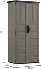 Suncast 22 Cu Ft, Vertical Storage Shed, Pad-Lockable Double Doors - Image 3