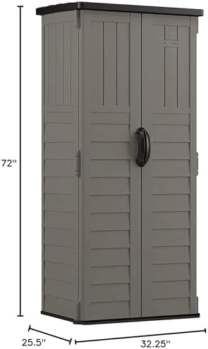 Suncast 22 Cu Ft, Vertical Storage Shed, Pad-Lockable Double Doors - Image 3