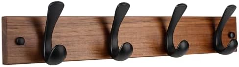 Wooden Coat Rack Wall Mount, Teak Solid Wood Coat Hanger by KILOSTEP