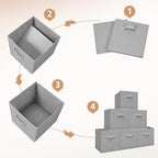 STORAGE MANIAC Storage Cubes, 11 Inch 6 Pack Collapsible Fabric Shelf Bins - Image 6
