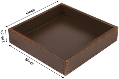 HofferRuffer Faux Leather Vanity Tray, Elegant Desktop Storage Organizer - Image 2