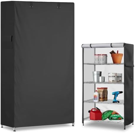 Storage Shelf Cover, Outdoor Heavy Duty 600D 40''W x 18''D x 72''H Dustproof by Dalema