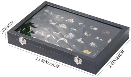 Coward Ring Earring Jewelry Organizer Box, 35 Grids Dustproof Display Holder - Image 6