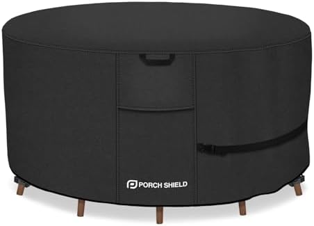 Porch Shield Waterproof 600D Round Patio Table Cover 96 inch by PorchShield