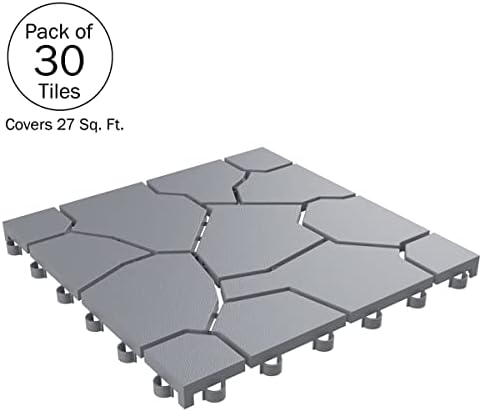 Pure Garden 30-Pack Polypropylene Interlocking Patio Deck Tiles - Image 3