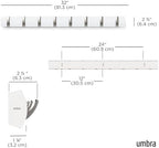Umbra Flip Coat Rack, Wall Mount 8-Hook, Space Saving - Image 3