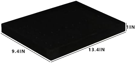 Coward 2Pcs/Set Black Velvet Stackable Ring Organizer Tray, Velvet Ring Earring - Image 5