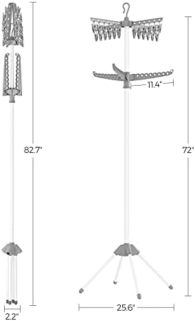 SONGMICS Clothes Drying Rack, 72.8-Inch Drying Rack, 3 Rotatable Arms - Image 7