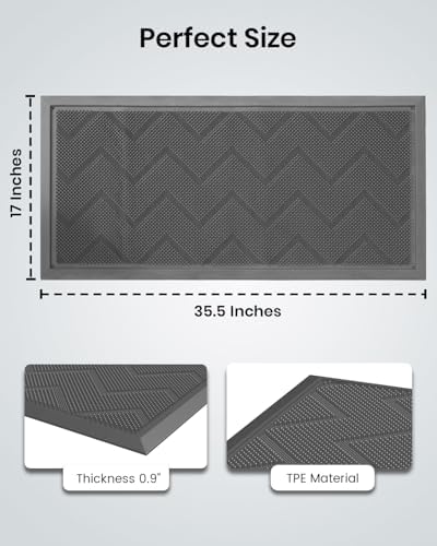 Long Front Door Mat for Outside Entrance 35.5"x17" – Anti-Slip Dirt-Trapping - Image 2