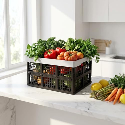Kekow 30 L Black Plastic Collapsible Storage Basket - Image 6