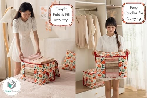 Chaos Cleared Canvas Storage Bags Designer Organizer 2 Pack – Seasonal Storage - Image 3