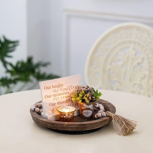 Hanobe Wooden Lazy Susan for Table Centerpiece, Round Serving Tray - Image 4