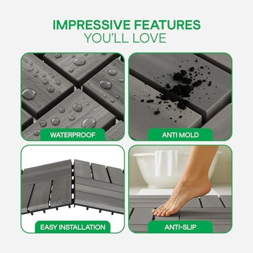 IDZO Interlocking Acacia Deck Tiles 9.6 SQFT - Image 4
