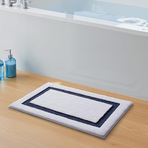 Color&Geometry Mini White Bathroom Rugs 24x16, Extra Soft Absorbent Microfiber - Image 4