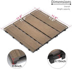 Wood Plastic Composite Interlocking Patio Deck Tiles, 22 Pack 12"x12" Premium - Image 4