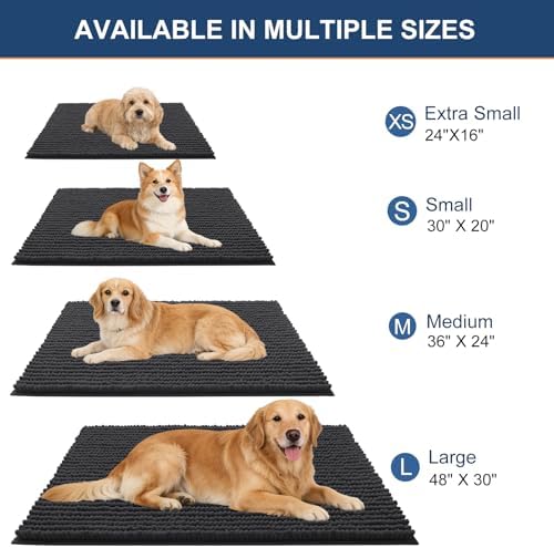 OLANLY Dog Door Mat for Muddy Paws 36x24, Extra Absorbent Chenille Mud Mat - Image 2