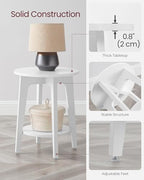 VASAGLE Round Side Table with Lower Shelf, End Table - Image 5