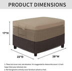 Easy-Going Heavy Duty Outdoor Ottoman Cover, Camel/Dark Brown - Image 2