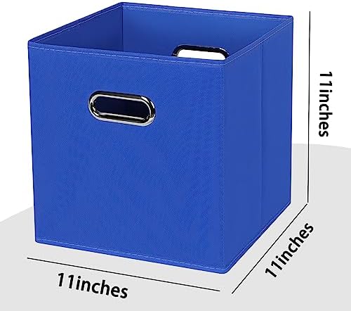 Black Foldable Storage Cubes Bins, Fabric Storage Box Cubes Organizer Baskets - Image 2