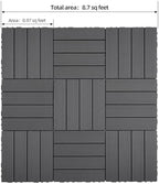 8.7 sq. ft DIY Wood-Plastic Composite Deck Tiles, Interlocking Outdoor Flooring - Image 4