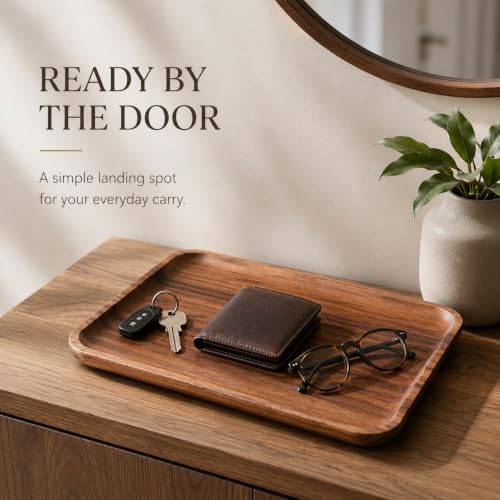 Walnut Valet Tray, Wooden Catchall Tray - Image 7