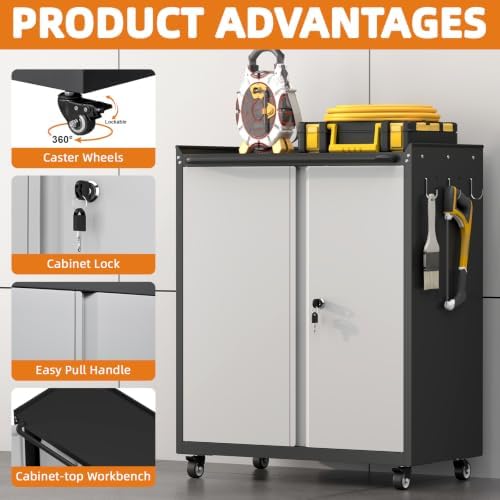 32''H Metal Garage Storage Cabinet - Image 4