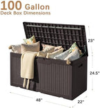 Devoko 97 Gallon Deck Box, Waterproof Resin Outdoor Storage Box - Image 3