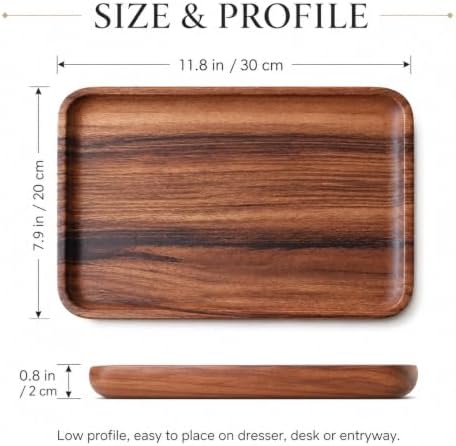 Walnut Valet Tray, Wooden Catchall Tray - Image 3