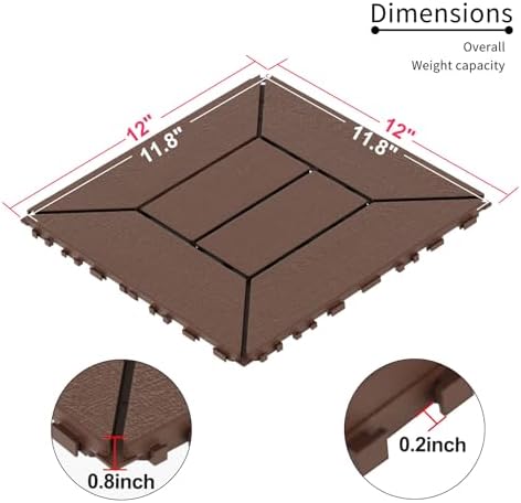 Ball & Cast Plastic Interlocking Deck Tiles, Waterproof Outdoor Terrace - Image 5
