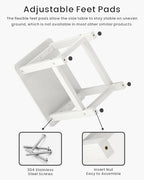 Set of 2 HDPE Outdoor Side Table, Weatherproof Small Outdoor Table - Image 5