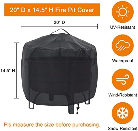 Waterproof Fire Pit Cover 20" D x 15" H - Image 3