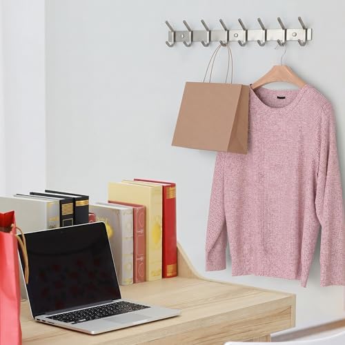Coat Rack Wall Mount – Brushed Nickel 24 Inch Stainless Steel Hook Rail - Image 6