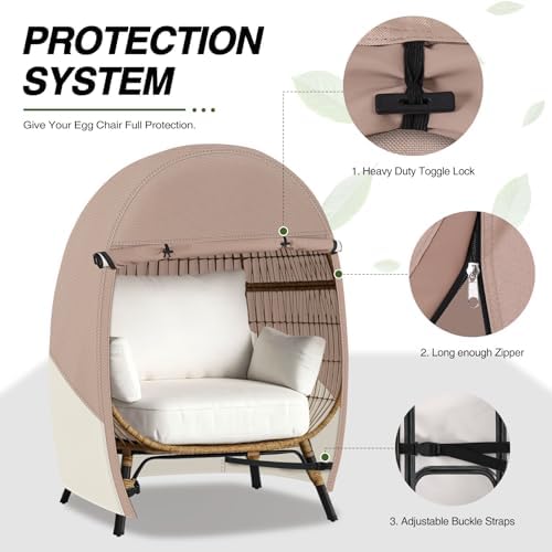 PPorch Shield Waterproof Patio Egg Chair Cover 42W x 36D x 56H inch - Image 4