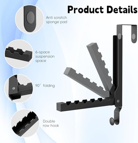 4 Pack Over The Door Hanger Folding Clothes Drying Rack, Folding Hanging Coat - Image 4