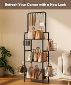 3-Tier Tall Purse Organizer Rack Stand, Bag Storage Holder - Image 6